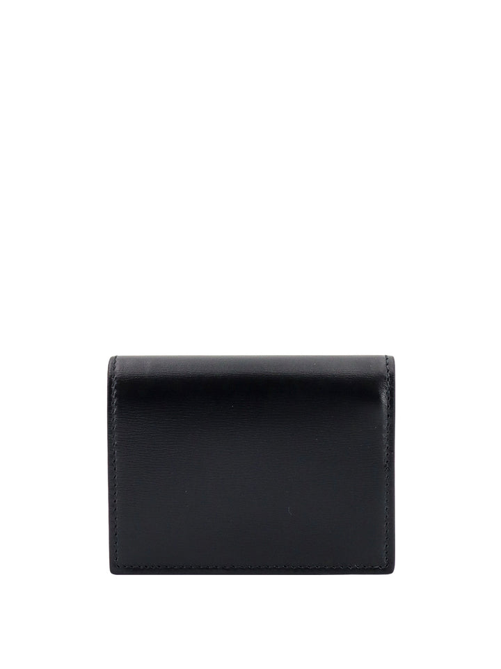 Leather wallet with iconic Gancini detail