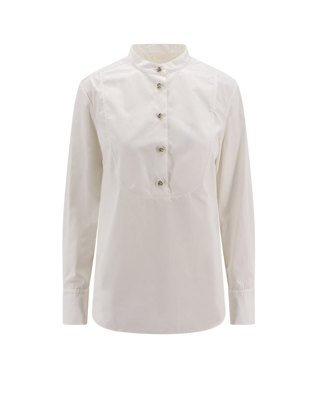 Cotton shirt with metal buttons