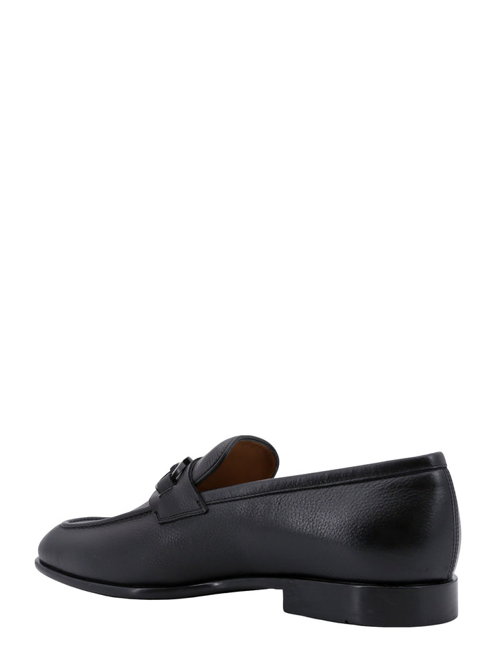 Leather loafer with Gancini metal detail