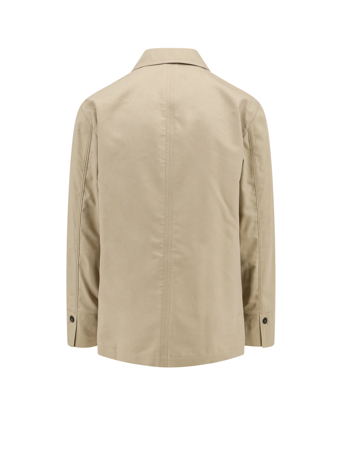 Cotton and viscose jacket with Gancini leather patch