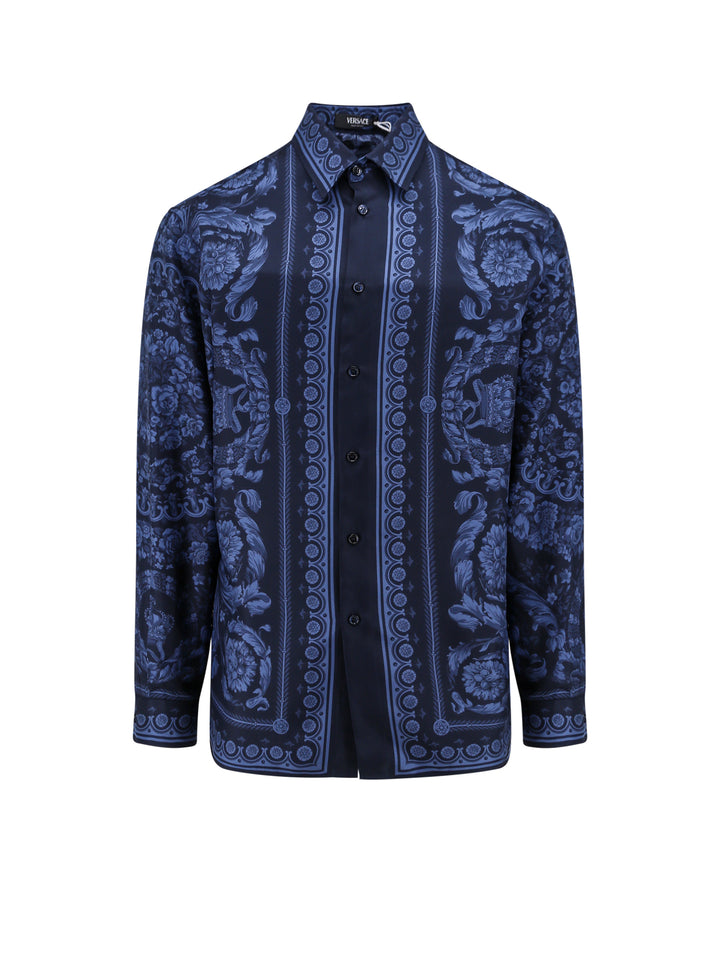 Informal silk shirt with Baroque print