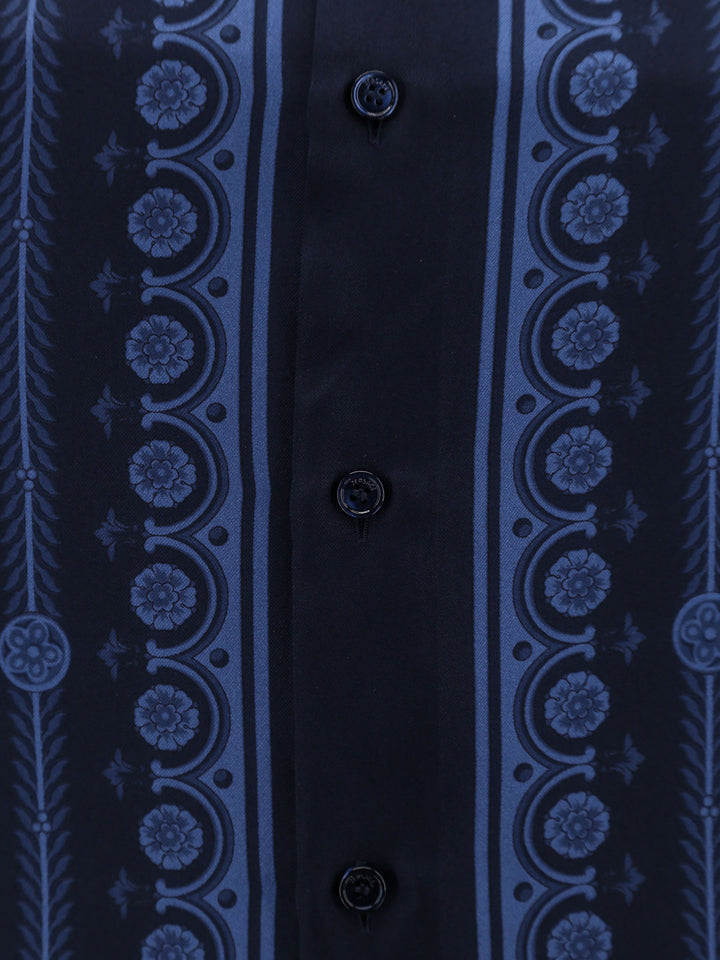 Informal silk shirt with Baroque print