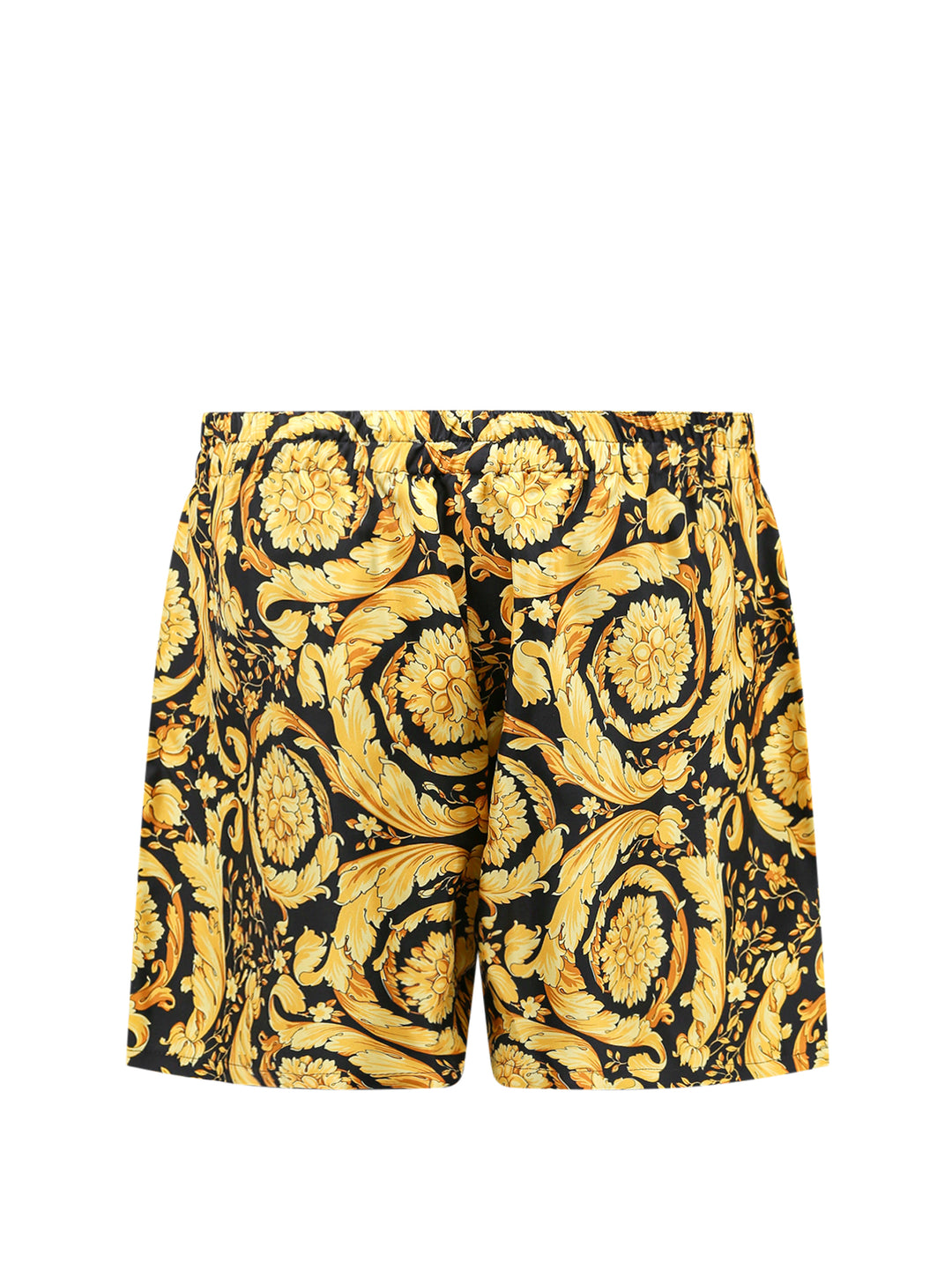 Silk pajama shorts with Barocco print