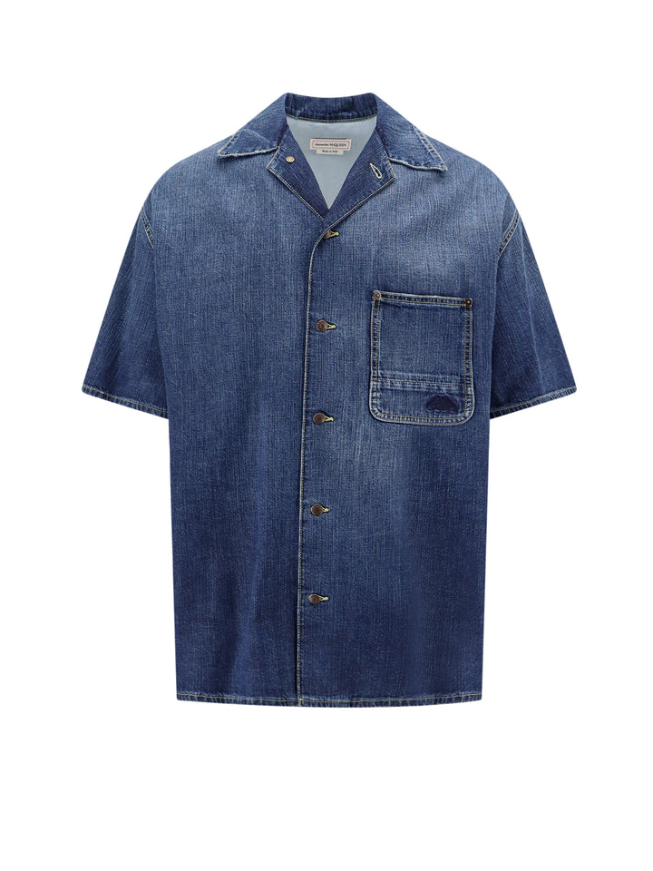 Denim shirt with logo detail