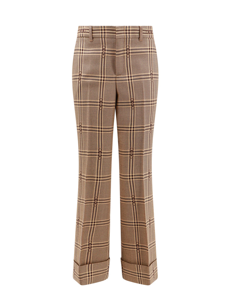 Madras wool trouser with Horsebit