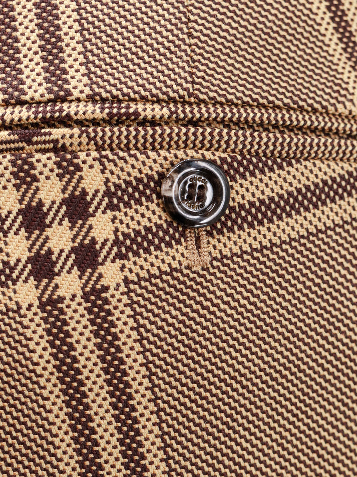 Madras wool trouser with Horsebit