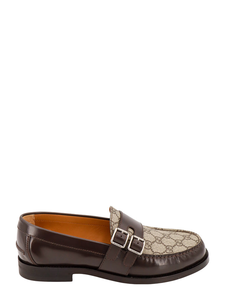 Leather loafer with GG Fabric insert