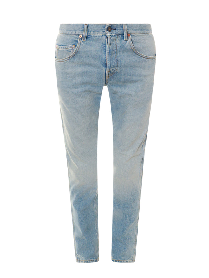 Cotton jeans with back iconic horsebits