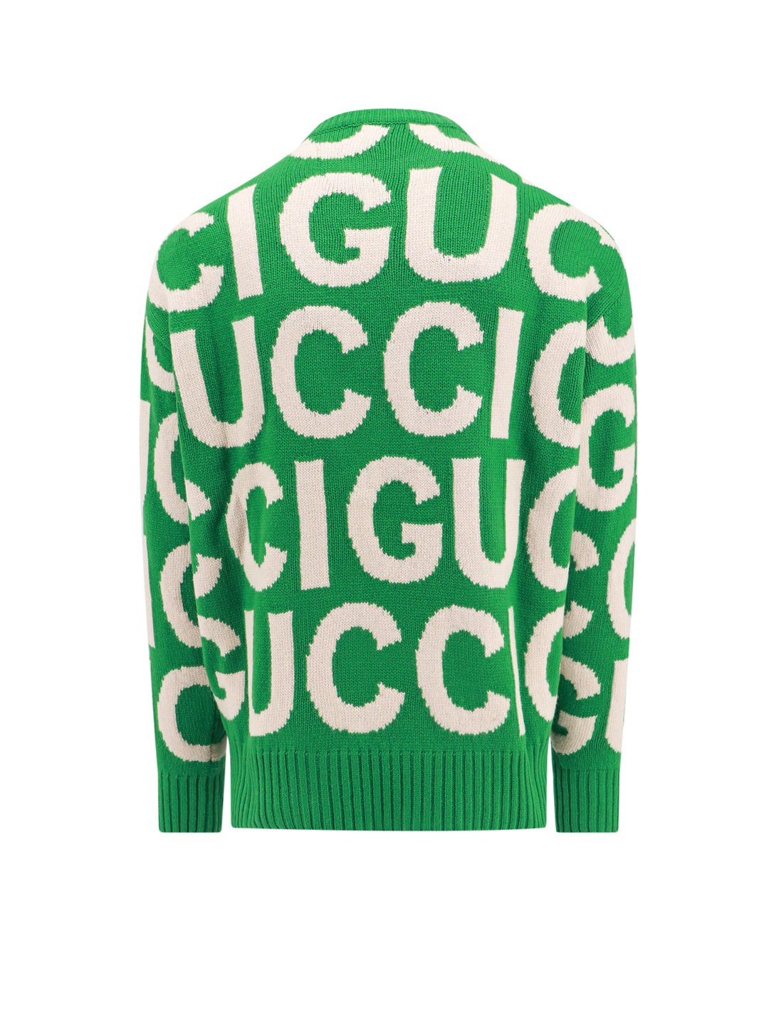 Wool sweater with all-over logo