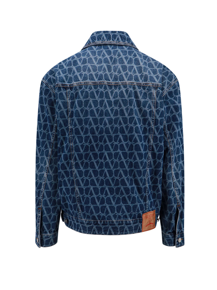 Denim jacket with Toile Iconographe motif