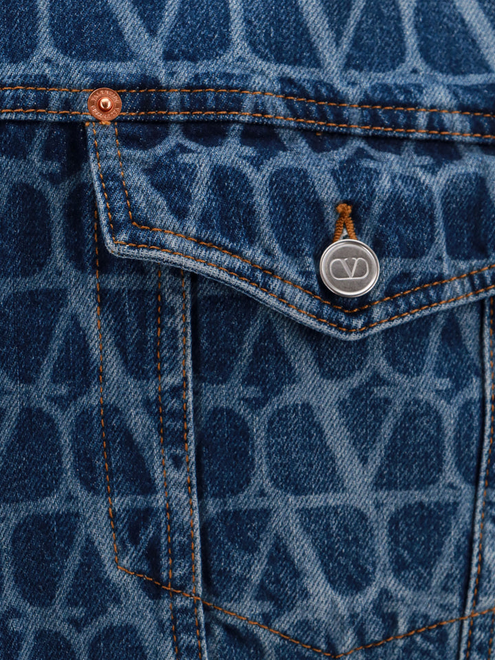 Denim jacket with Toile Iconographe motif