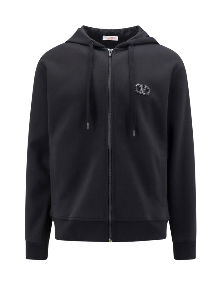 Cotton sweatshirt with VLogo Signature patch