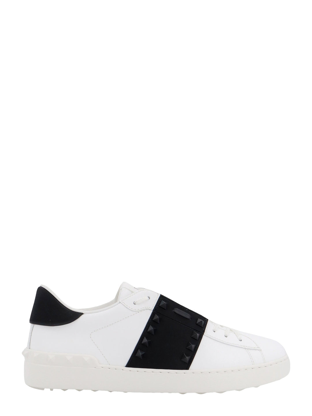 Leather sneakers with contrasting band