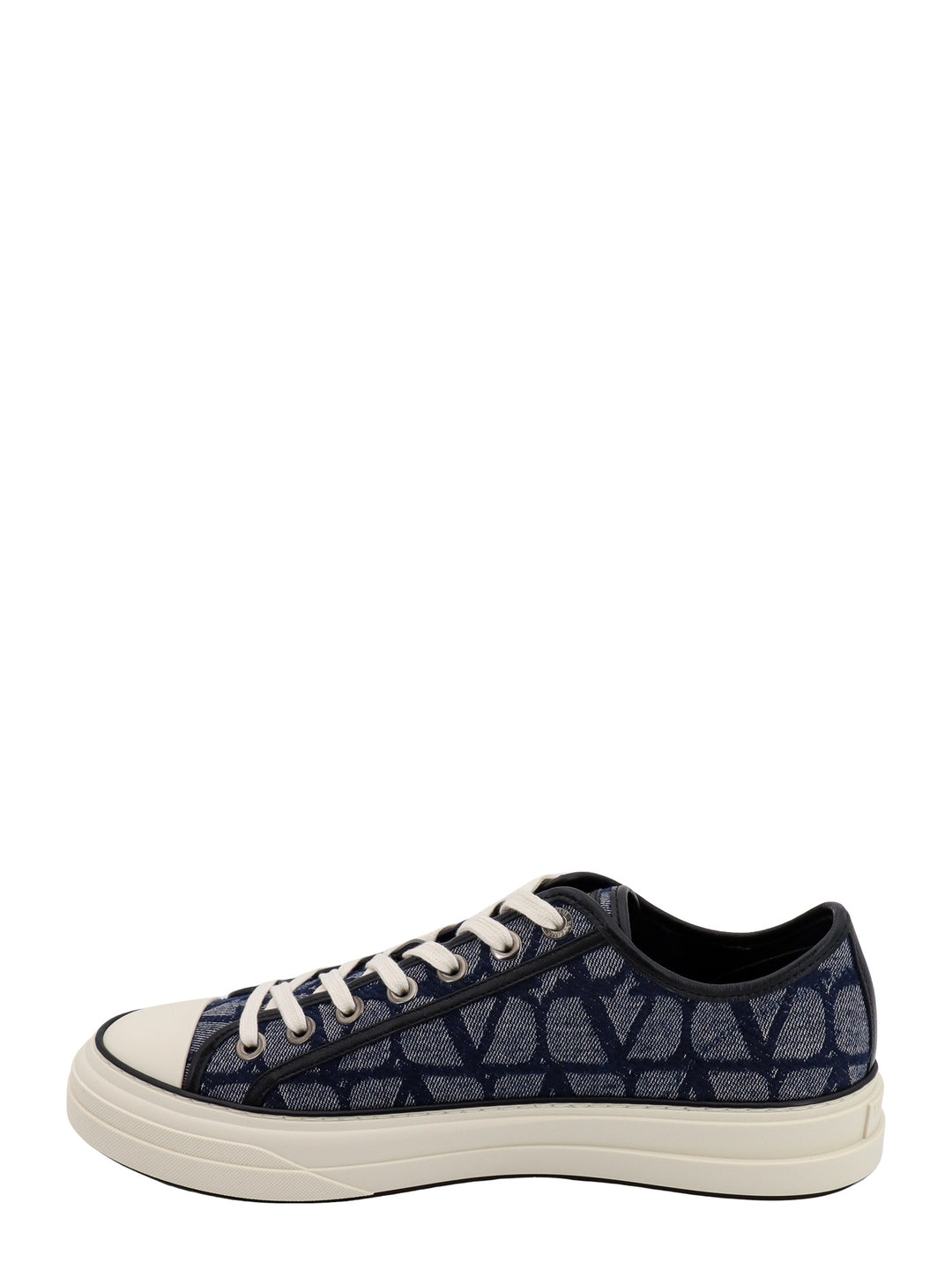 Canvas and leather sneakers with Toile Iconographe motif