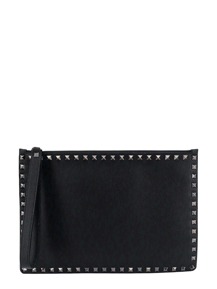 Leather clutch with iconic studs