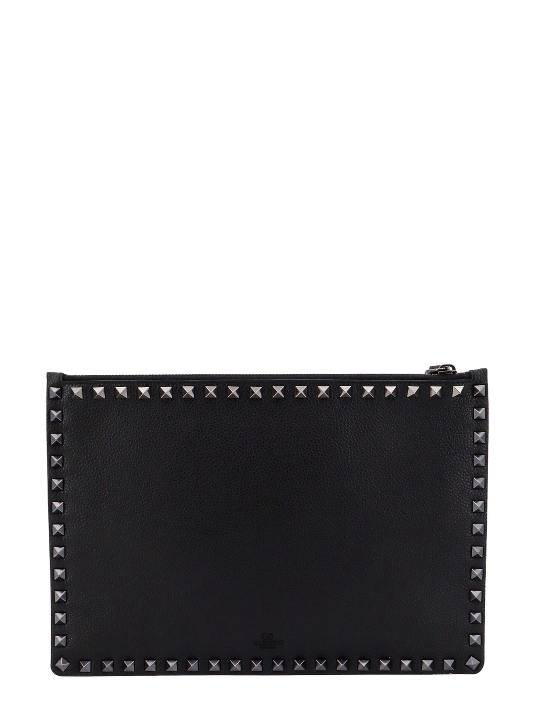 Leather clutch with iconic studs