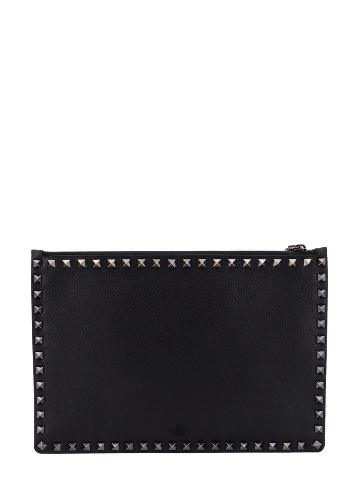 Leather clutch with iconic studs