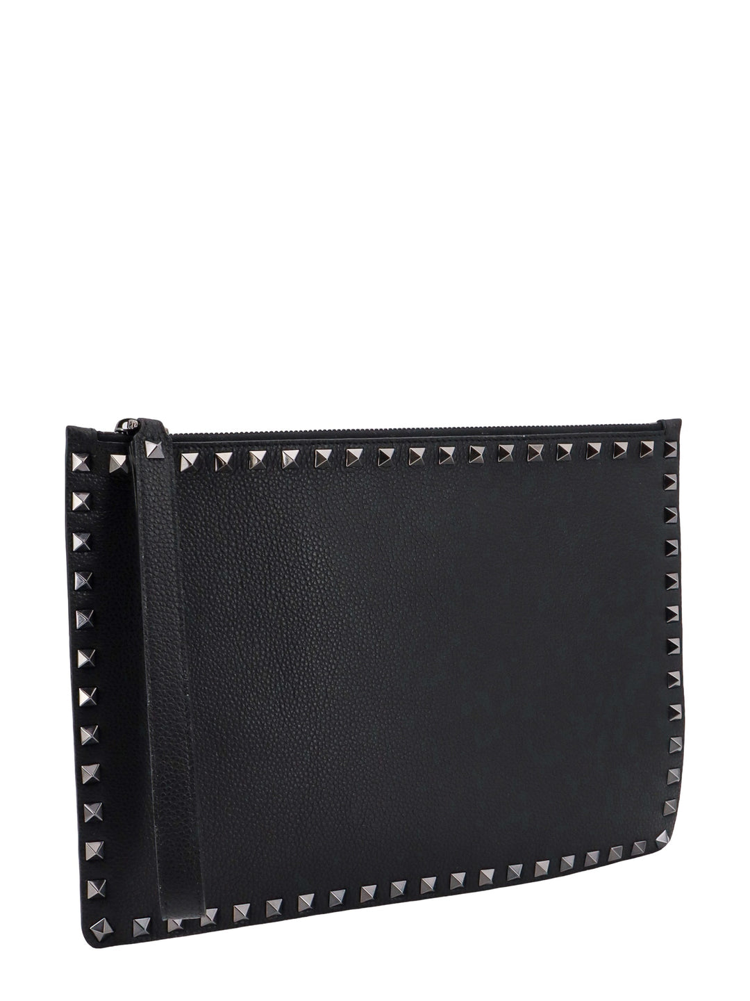 Leather clutch with iconic studs