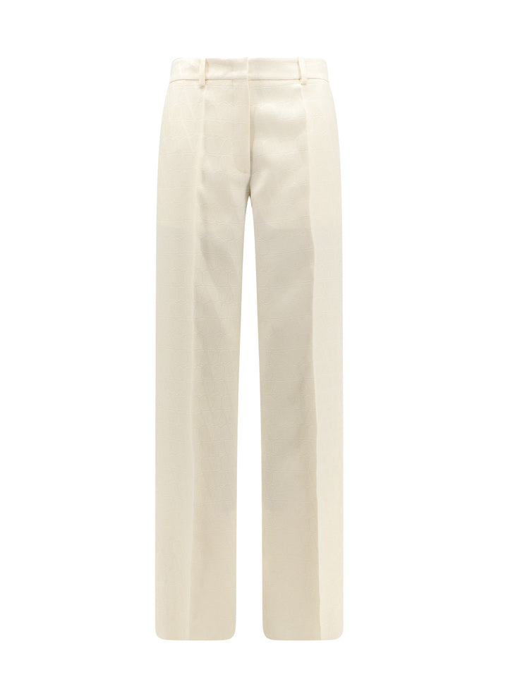 Wool and silk trouser with Toile Iconographe motif