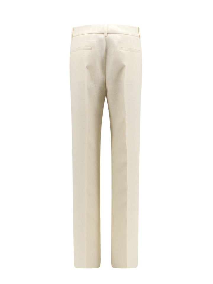 Wool and silk trouser with Toile Iconographe motif