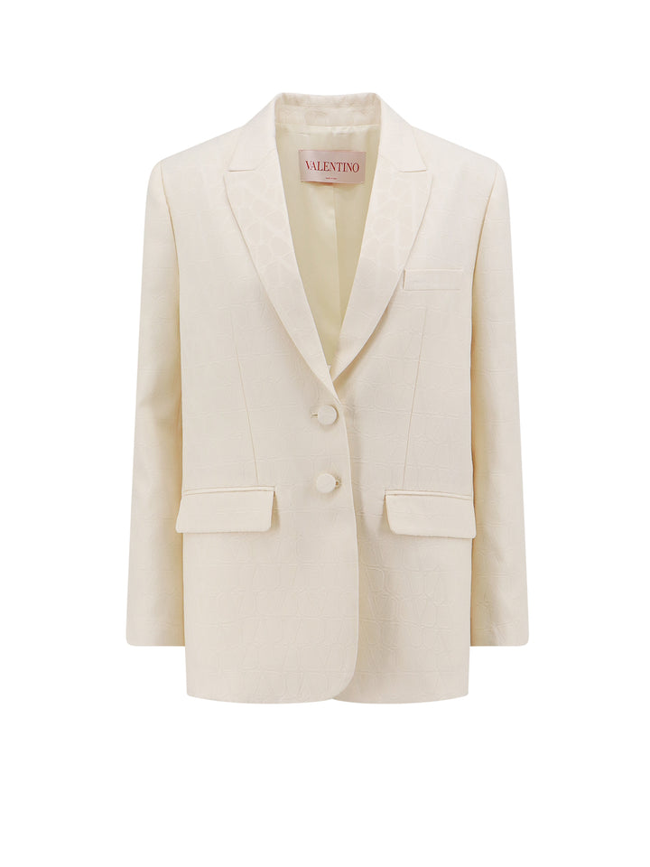 Wool and silk blazer with Toile Iconographe motif