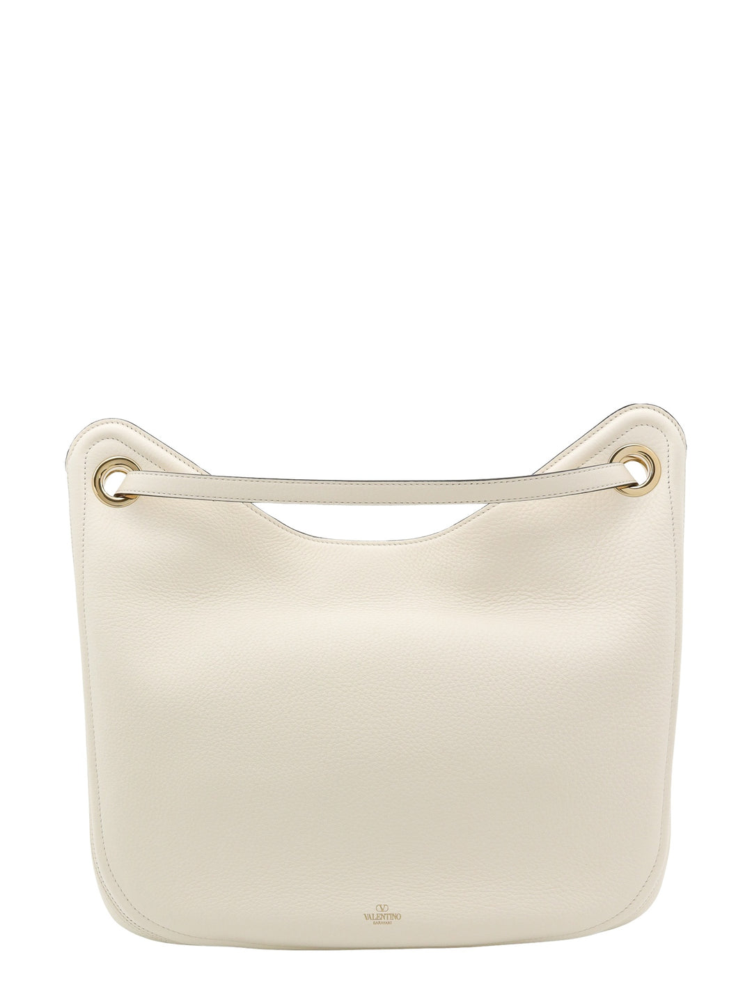 Leather shoulder bag with VLogo Signature detail