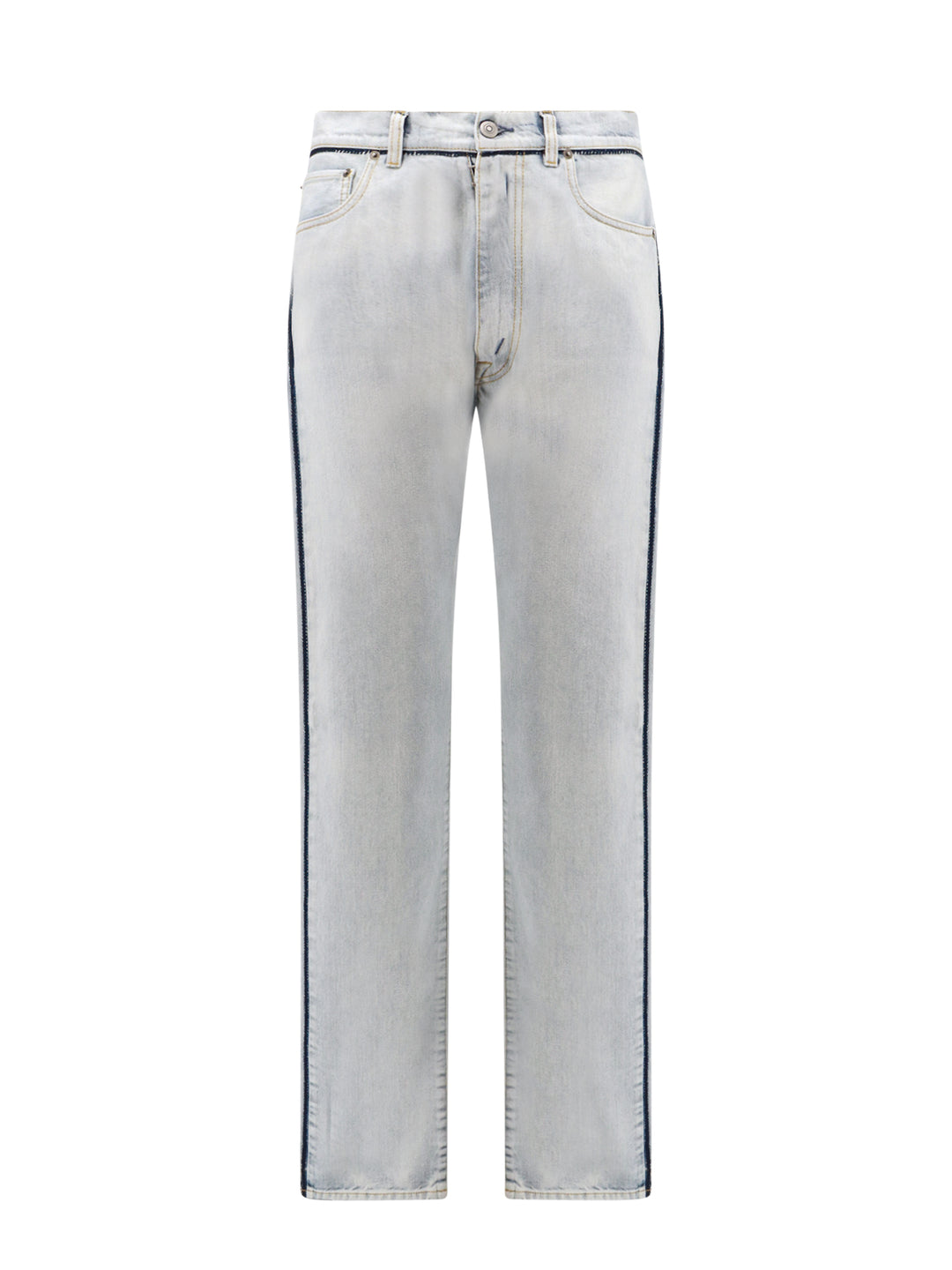 Cotton jeans with contrasting profiles