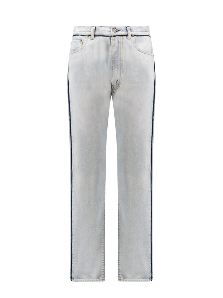 Cotton jeans with contrasting profiles