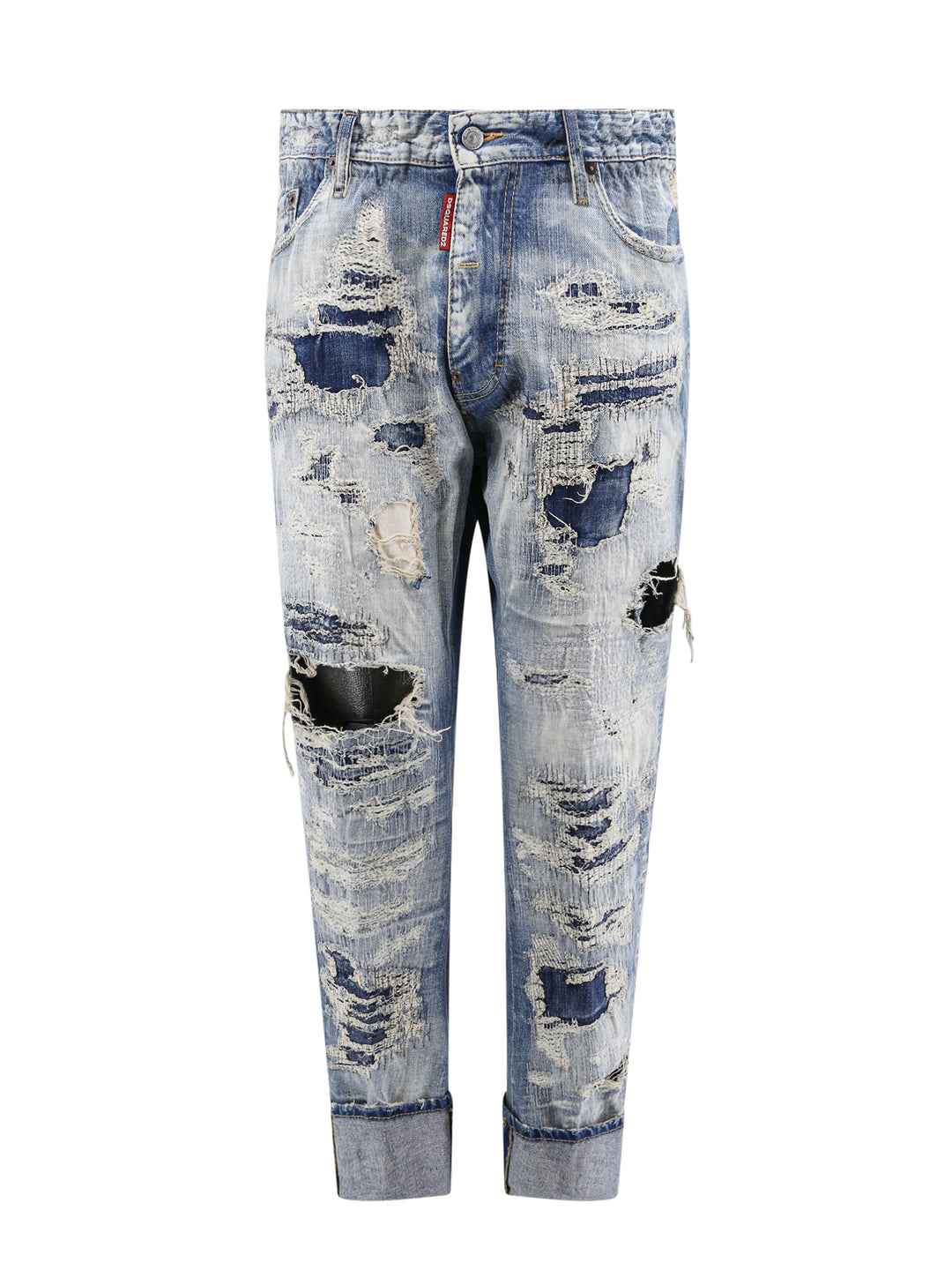 Cotton jeans with ripped effect