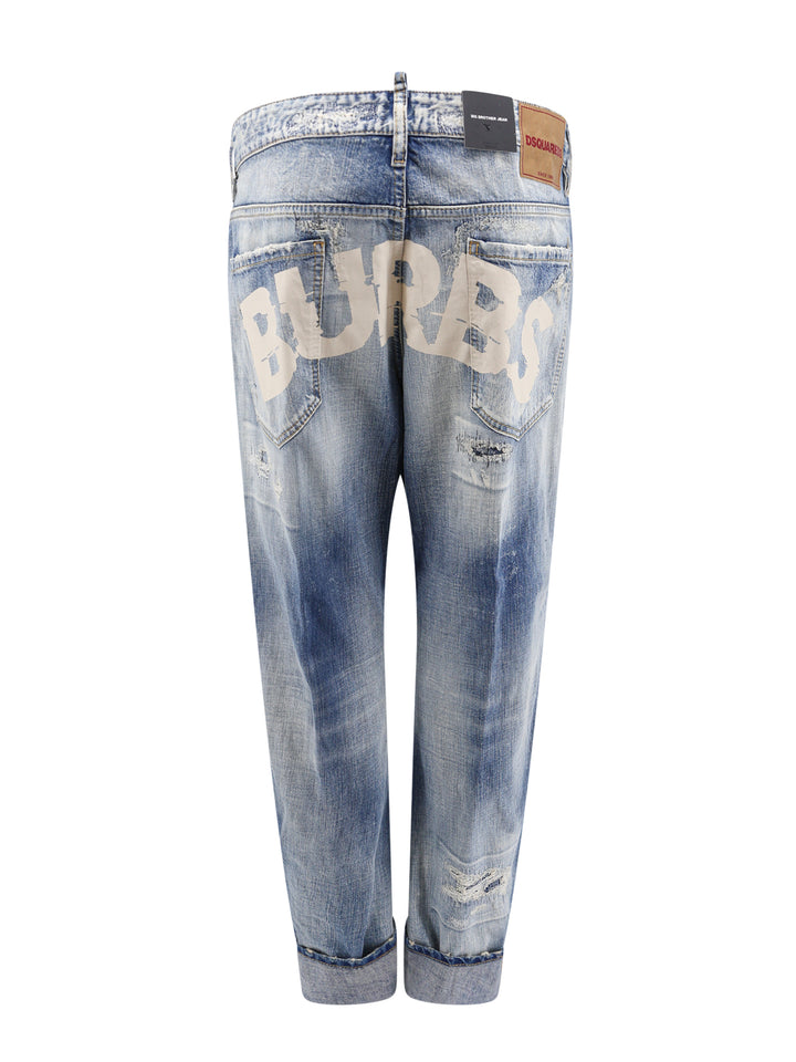 Cotton jeans with ripped effect