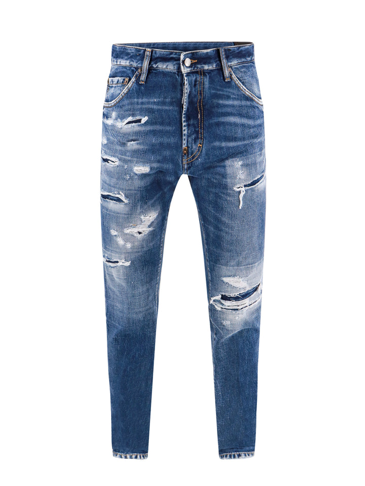 Cotton jeans with ripped effect