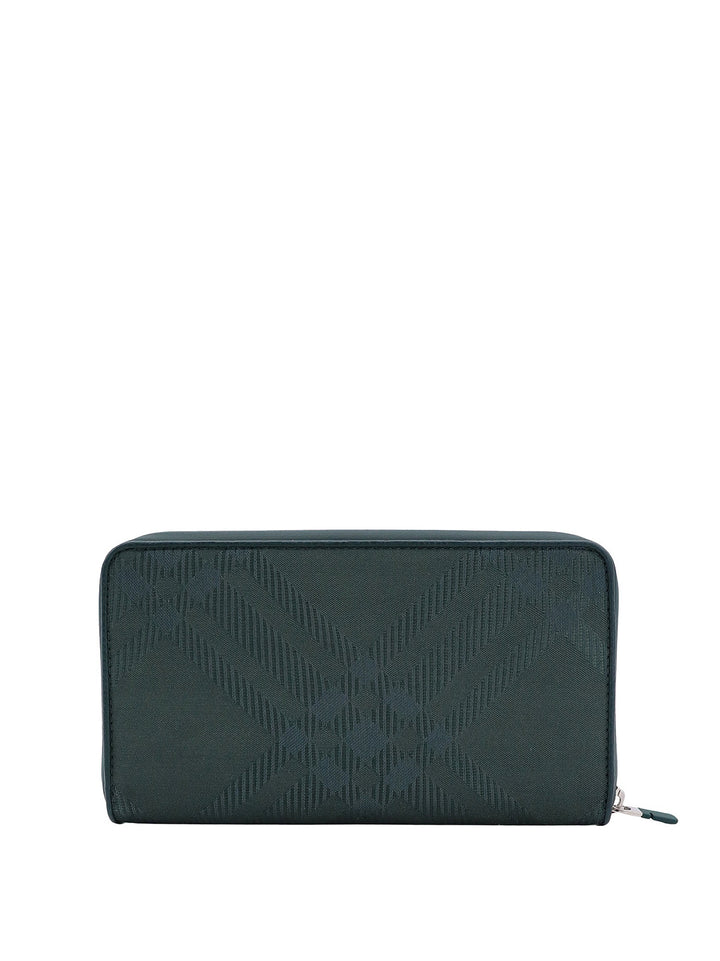 Coated canvas wallet with check motif