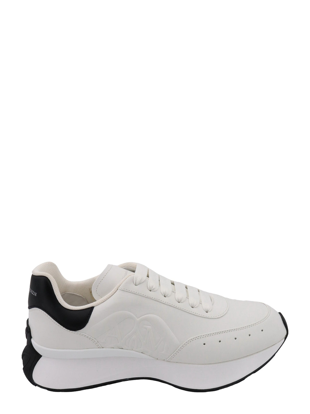 Leather sneakers with lateral logo