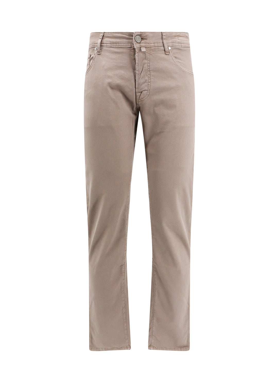 Cotton slim trouser with back logo patch