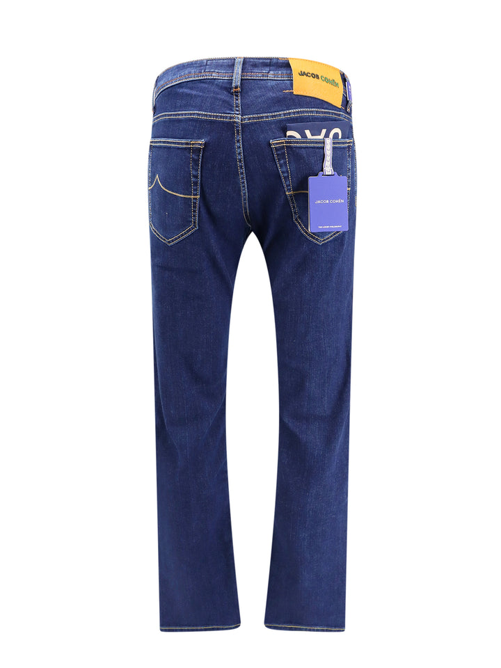 Cotton slim jeans with back logo patch