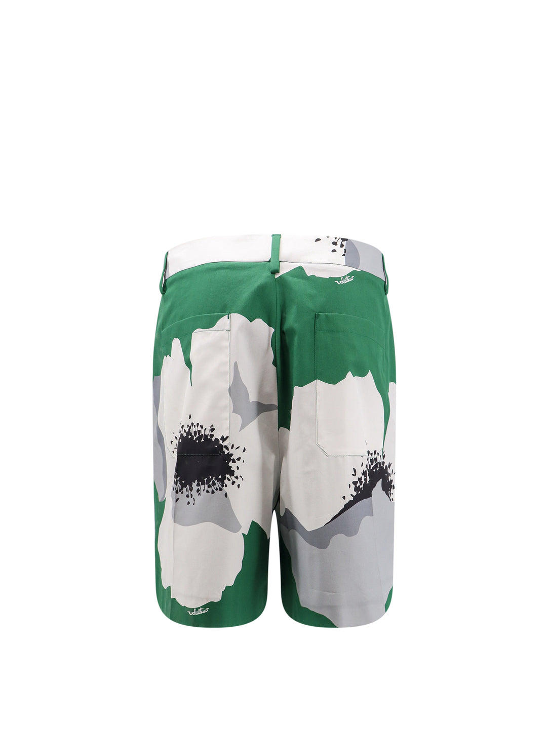 Cotton bermuda shorts with  Valentino Flower Portrait print