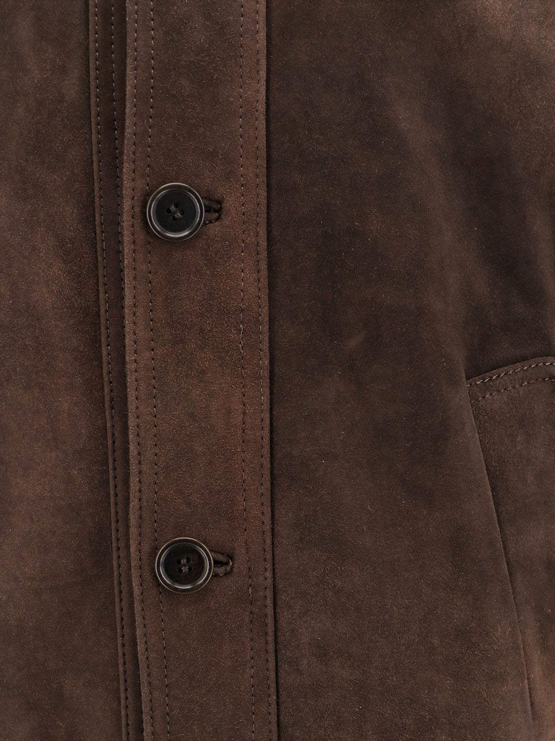 Suede jacket with stitched profiles