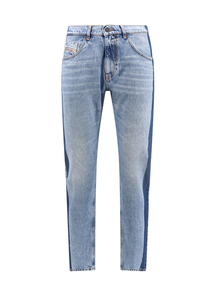 Cotton jeans with back logo patch