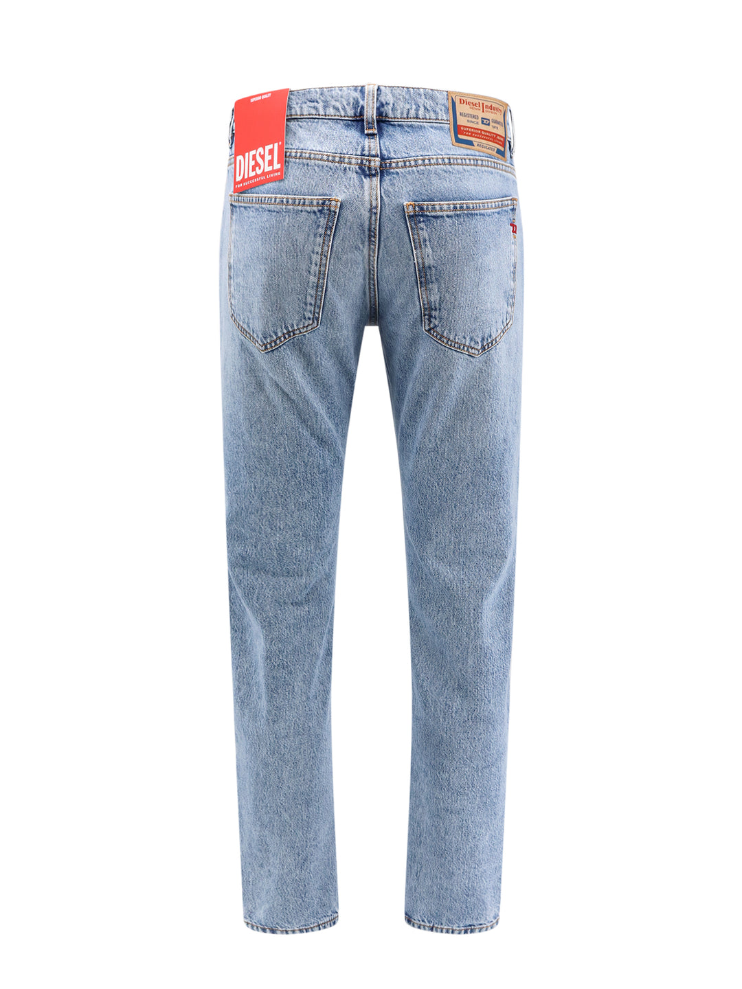 Cotton jeans with back logo patch