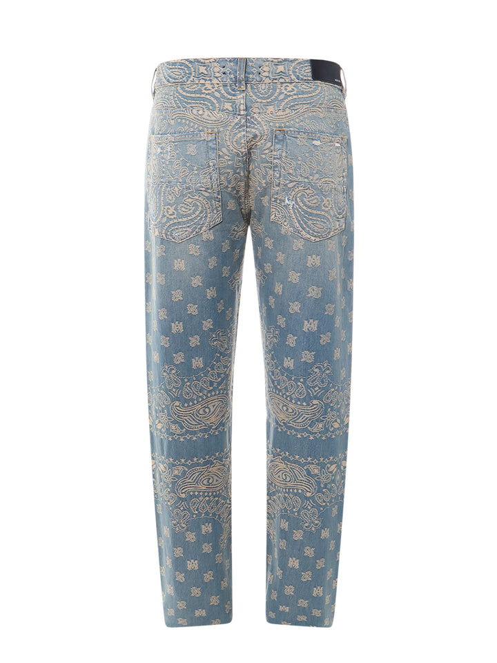 Cotton jeans with Bandana Jacquard pattern