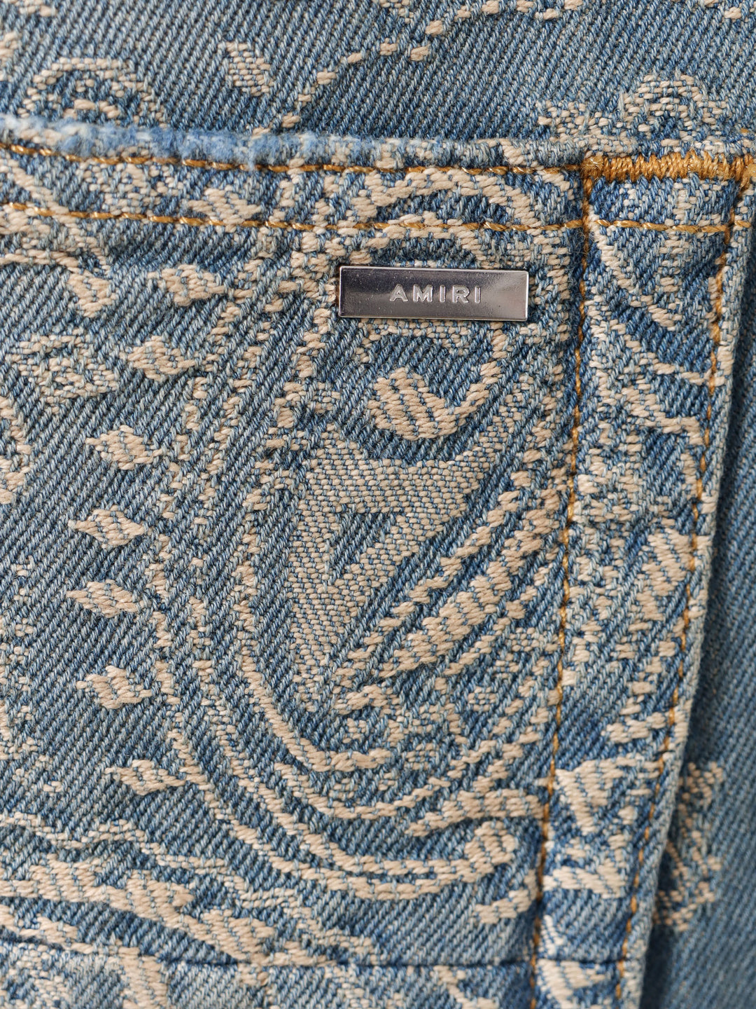 Cotton jeans with Bandana Jacquard pattern