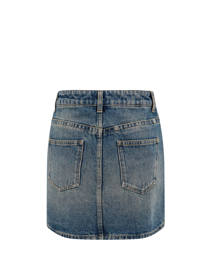 Denim skirt with 4G chain