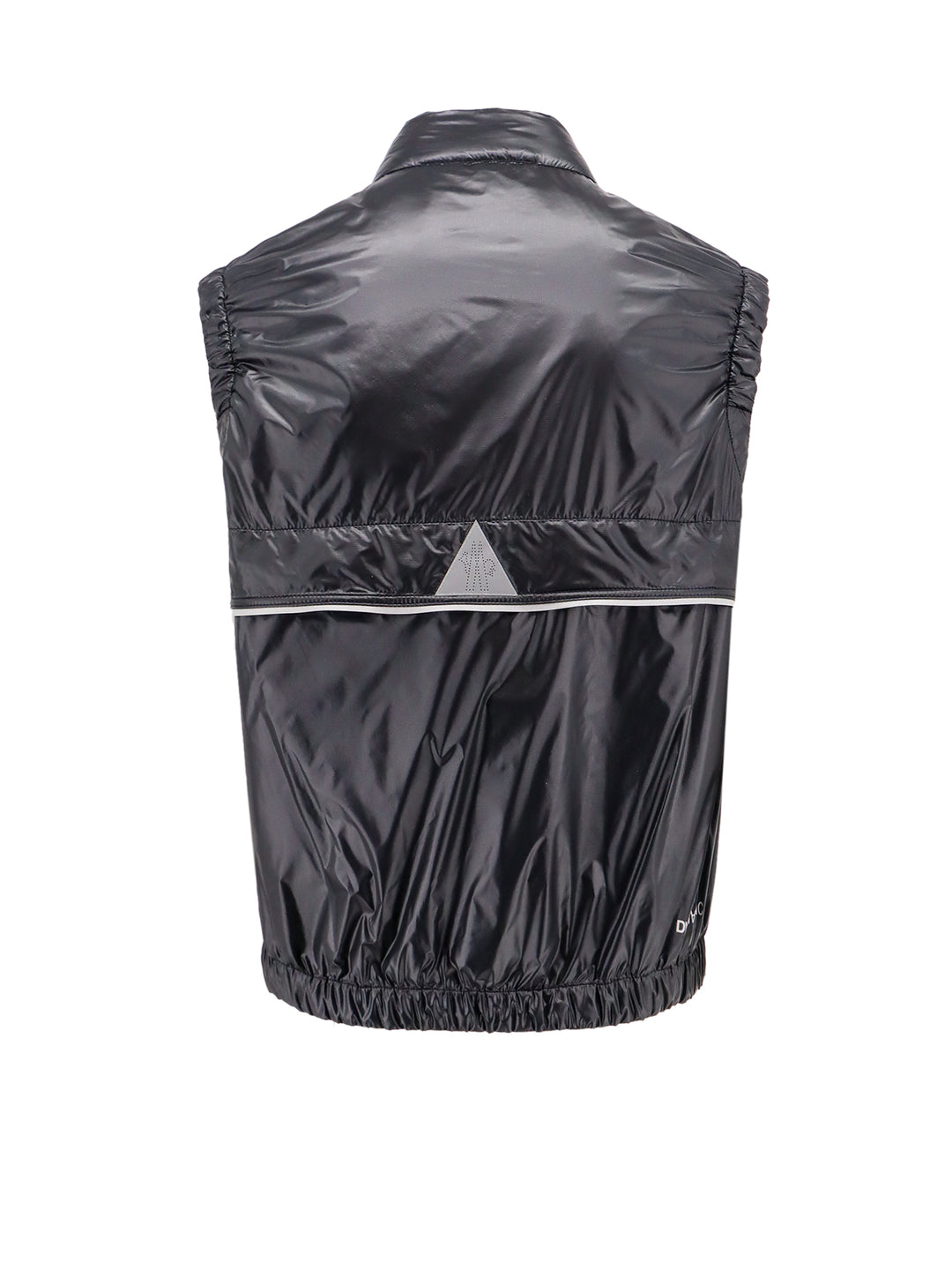 Padded and quilted sleeveless nylon jacket