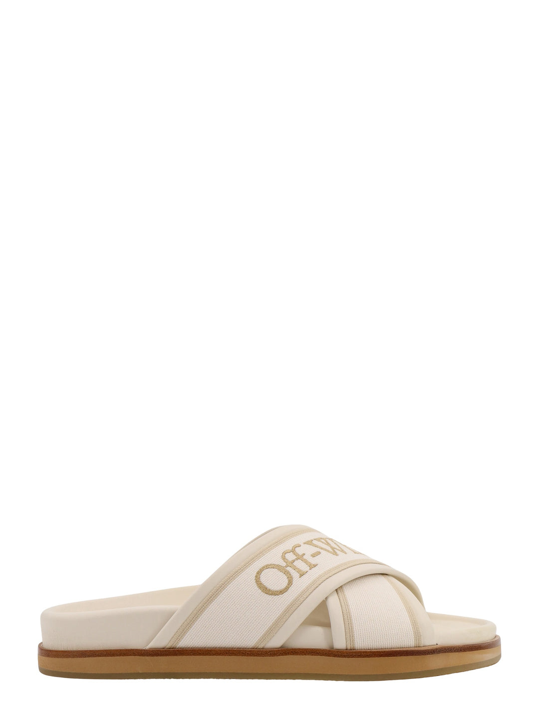 Leather sandals with logoed bands