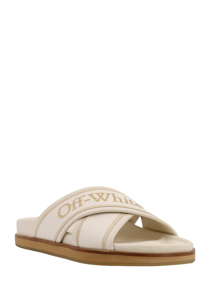 Leather sandals with logoed bands