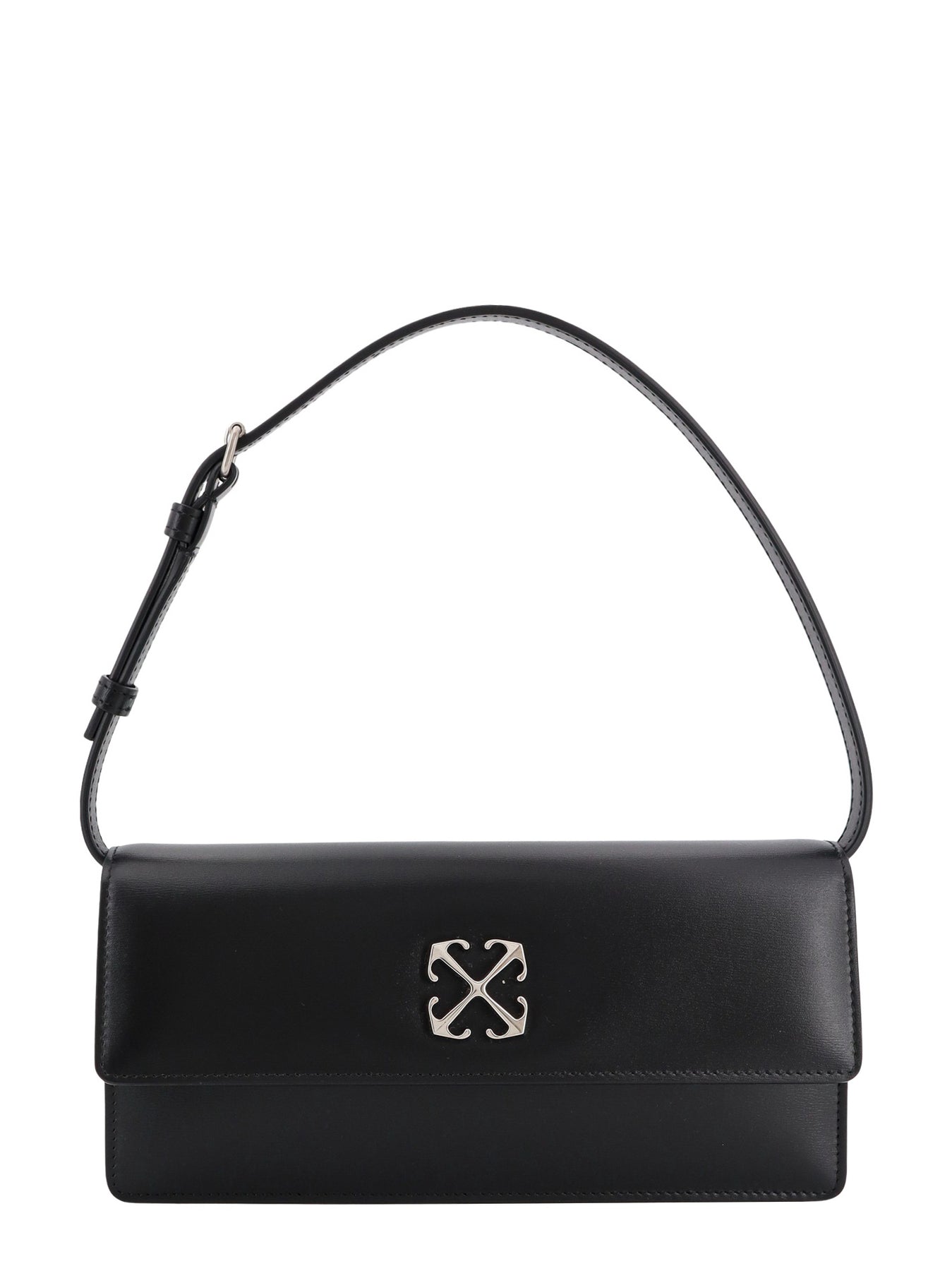 Shop Off-white Leather Shoulder Bag With Metal Arrow Logo
