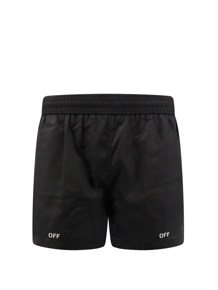 Nylon swim trunk with OFF print