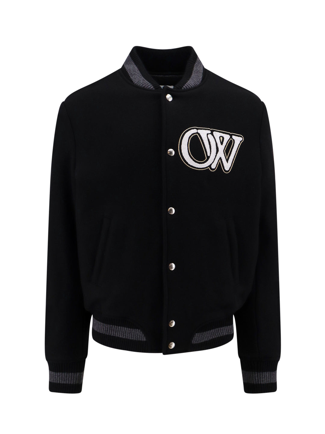 Varsity wool bomber with iconic embroidery