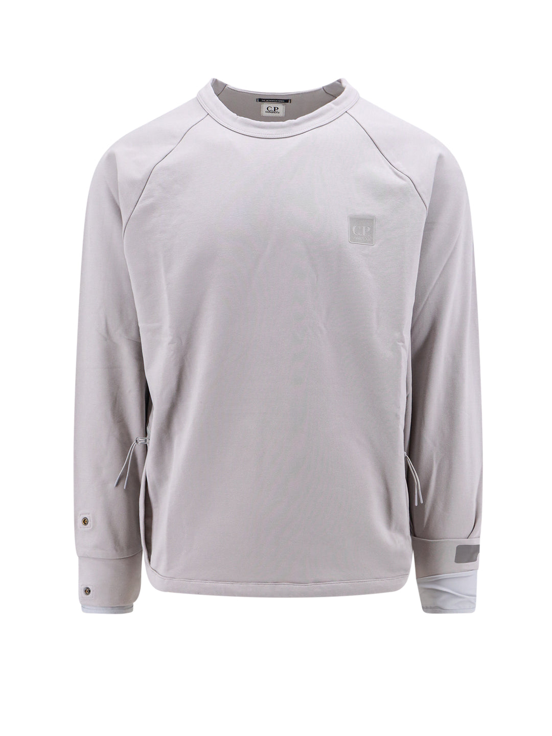 Stretch cotton sweatshirt with logo patch