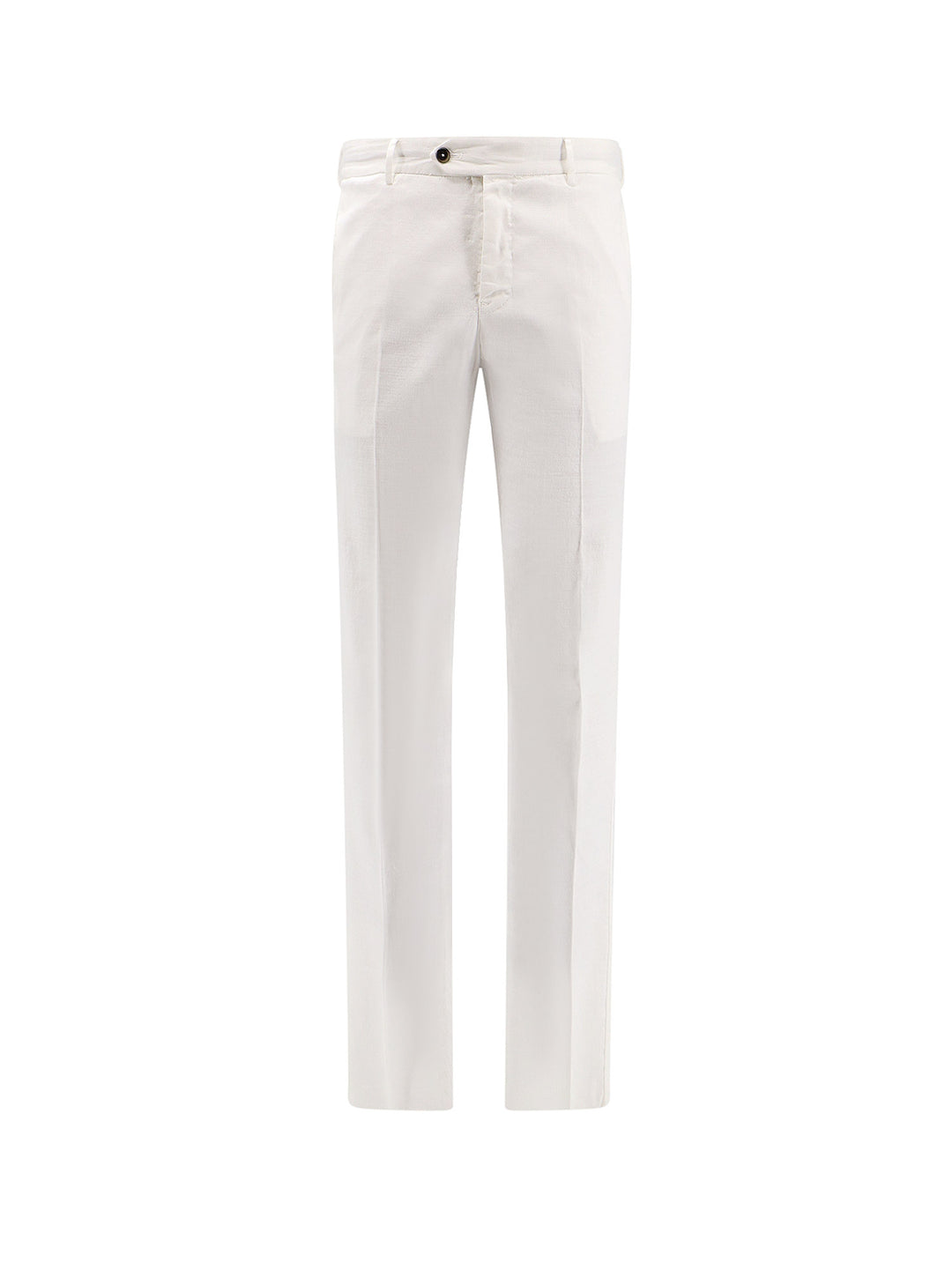 Linen and cotton trouser with drawstring at waist